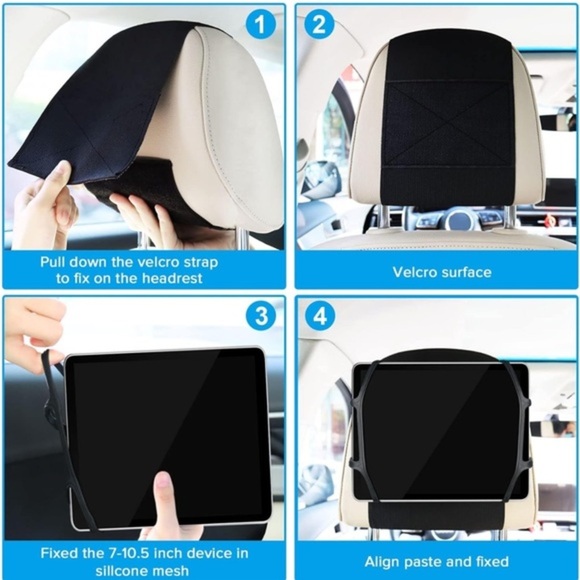Universal Car Headrest Tablet Holder - Adjustable Mount‎ for Kids Tablets - Picture 6 of 8